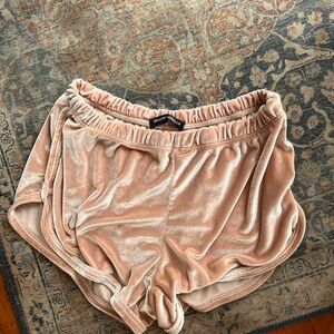 Brandy Melville Pink Pajama Shorts Velvet Intimates